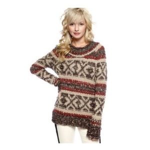 🍂Free People Fair Isle chunky BOHO sweater